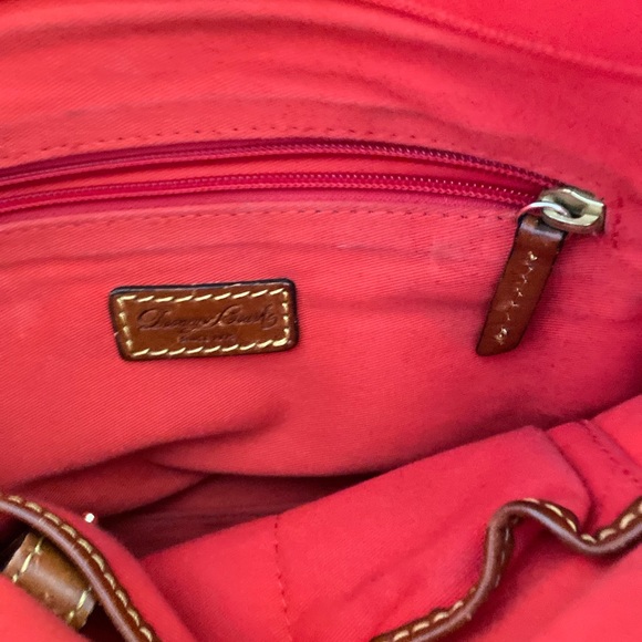 Dooney and Bourke red nylon shopper | bag | purse | leather - Picture 7 of 7